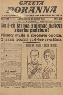 Gazeta Poranna : ilustrowany dziennik informacyjny wschodnich kresów. 1923, nr 6630