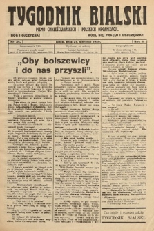 Tygodnik Bialski : pismo chrześcijańskich i polskich organizacyi. 1920, nr 34