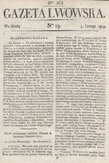 Gazeta Lwowska. 1819, nr 13