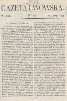 Gazeta Lwowska. 1819, nr 22