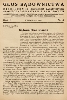 Głos Sądownictwa : miesięcznik poświęcony zagadnieniom społeczno-prawnym i zawodowym. 1938, nr 4