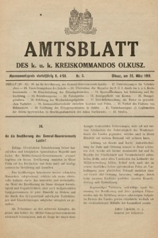 Amtsblatt des k. u. k. Kreiskommandos Olkusz. 1918, nr 3