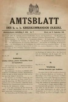 Amtsblatt des k. u. k. Kreiskommandos Olkusz. 1918, nr 7