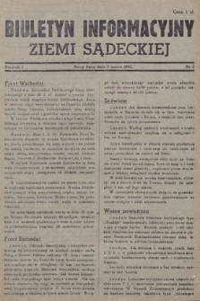 Biuletyn Informacyjny Ziemi Sądeckiej. 1945, nr 2