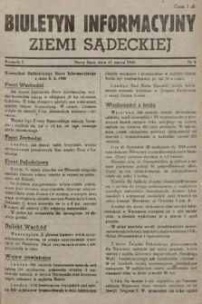 Biuletyn Informacyjny Ziemi Sądeckiej. 1945, nr 8