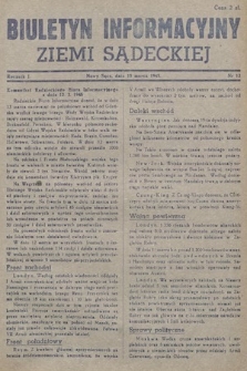 Biuletyn Informacyjny Ziemi Sądeckiej. 1945, nr 12