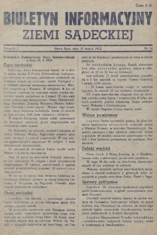 Biuletyn Informacyjny Ziemi Sądeckiej. 1945, nr 14