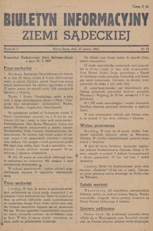 Biuletyn Informacyjny Ziemi Sądeckiej. 1945, nr 22