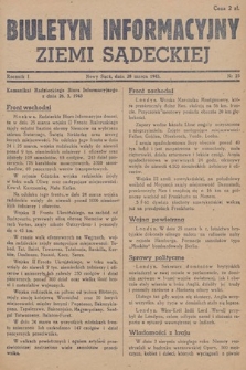 Biuletyn Informacyjny Ziemi Sądeckiej. 1945, nr 23