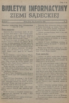 Biuletyn Informacyjny Ziemi Sądeckiej. 1945, nr 27