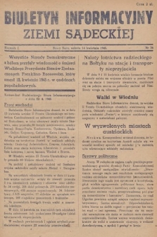 Biuletyn Informacyjny Ziemi Sądeckiej. 1945, nr 36