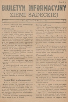 Biuletyn Informacyjny Ziemi Sądeckiej. 1945, nr 40