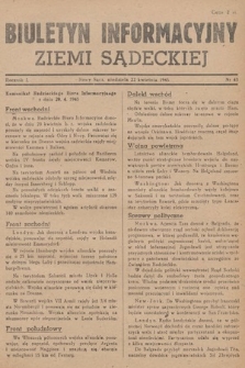 Biuletyn Informacyjny Ziemi Sądeckiej. 1945, nr 43