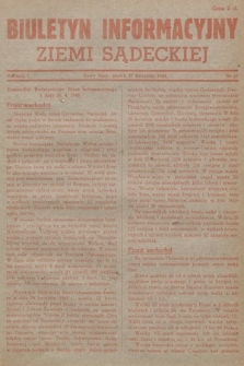 Biuletyn Informacyjny Ziemi Sądeckiej. 1945, nr 47