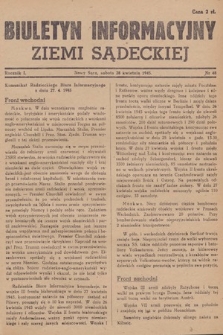 Biuletyn Informacyjny Ziemi Sądeckiej. 1945, nr 48