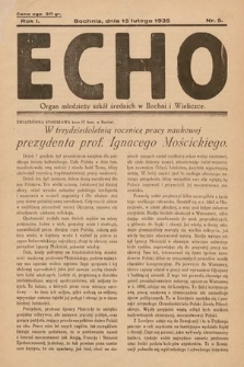 Echo : organ młodzieży szkół średnich w Bochni i Wieliczce. 1935, nr 5