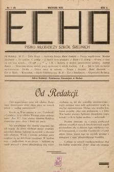 Echo : organ młodzieży szkół średnich w Bochni i Wieliczce. 1935, nr 9