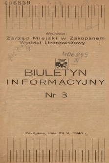 Biuletyn Informacyjny. 1946, nr 3