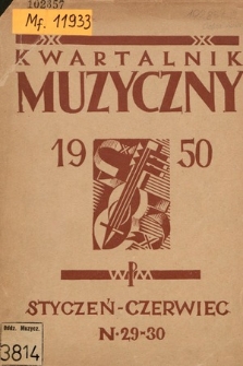 Kwartalnik Muzyczny. 1950, nr 29-30