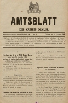 Amtsblatt des Kreises Olkusz. 1917, nr 1