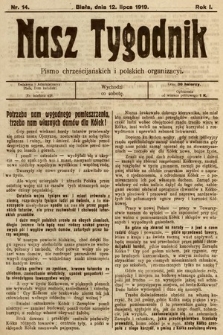 Nasz Tygodnik : pismo chrześcijańskich i polskich organizacyi. 1919, nr 14