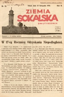 Ziemia Sokalska. 1935, nr 22