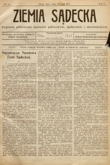 Ziemia Sądecka : tygodnik poświęcony sprawom politycznym, społecznym i ekonomicznym. 1913, nr 4