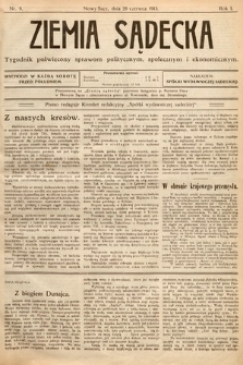 Ziemia Sądecka : tygodnik poświęcony sprawom politycznym, społecznym i ekonomicznym. 1913, nr 9