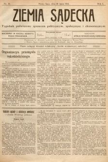 Ziemia Sądecka : tygodnik poświęcony sprawom politycznym, społecznym i ekonomicznym. 1913, nr 13