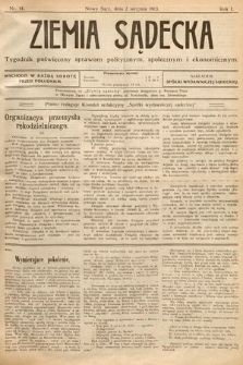 Ziemia Sądecka : tygodnik poświęcony sprawom politycznym, społecznym i ekonomicznym. 1913, nr 14