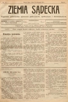 Ziemia Sądecka : tygodnik poświęcony sprawom politycznym, społecznym i ekonomicznym. 1913, nr 17
