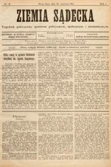Ziemia Sądecka : tygodnik poświęcony sprawom politycznym, społecznym i ekonomicznym. 1913, nr 21