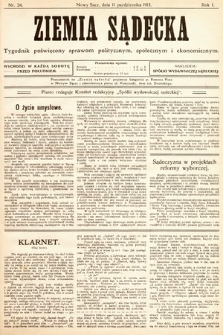 Ziemia Sądecka : tygodnik poświęcony sprawom politycznym, społecznym i ekonomicznym. 1913, nr 24