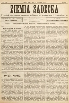 Ziemia Sądecka : tygodnik poświęcony sprawom politycznym, społecznym i ekonomicznym. 1913, nr 29