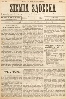 Ziemia Sądecka : tygodnik poświęcony sprawom politycznym, społecznym i ekonomicznym. 1913, nr 30
