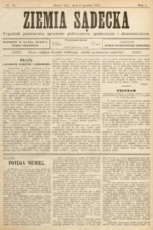 Ziemia Sądecka : tygodnik poświęcony sprawom politycznym, społecznym i ekonomicznym. 1913, nr 32
