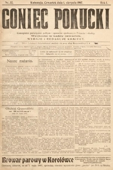 Goniec Pokucki : czasopismo poświęcone polityce i sprawom społecznym Pokucia i okolicy. 1907, nr 32