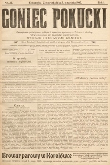 Goniec Pokucki : czasopismo poświęcone polityce i sprawom społecznym Pokucia i okolicy. 1907, nr 37