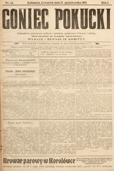 Goniec Pokucki : czasopismo poświęcone polityce i sprawom społecznym Pokucia i okolicy. 1907, nr 43