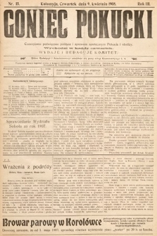 Goniec Pokucki : czasopismo poświęcone polityce i sprawom społecznym Pokucia i okolicy. 1908, nr 15