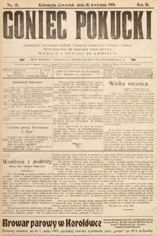 Goniec Pokucki : czasopismo poświęcone polityce i sprawom społecznym Pokucia i okolicy. 1908, nr 18