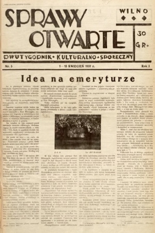 Sprawy Otwarte : dwutygodnik kulturalno-społeczny. 1937, nr 3