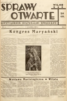 Sprawy Otwarte : dwutygodnik kulturalno-społeczny. 1937, nr 9
