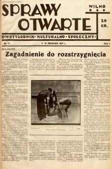 Sprawy Otwarte : dwutygodnik kulturalno-społeczny. 1937, nr 11