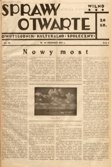 Sprawy Otwarte : dwutygodnik kulturalno-społeczny. 1937, nr 12