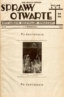 Sprawy Otwarte : dwutygodnik kulturalno-społeczny. 1937, nr 14