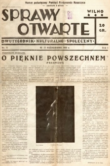 Sprawy Otwarte : dwutygodnik kulturalno-społeczny. 1937, nr 17