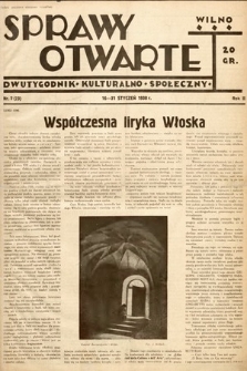 Sprawy Otwarte : dwutygodnik kulturalno-społeczny. 1938, nr 2
