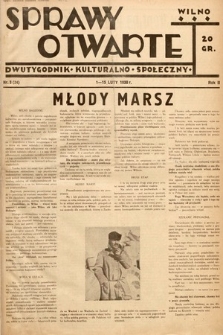 Sprawy Otwarte : dwutygodnik kulturalno-społeczny. 1938, nr 3