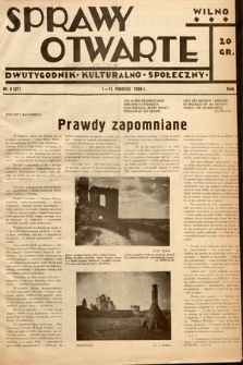 Sprawy Otwarte : dwutygodnik kulturalno-społeczny. 1938, nr 6